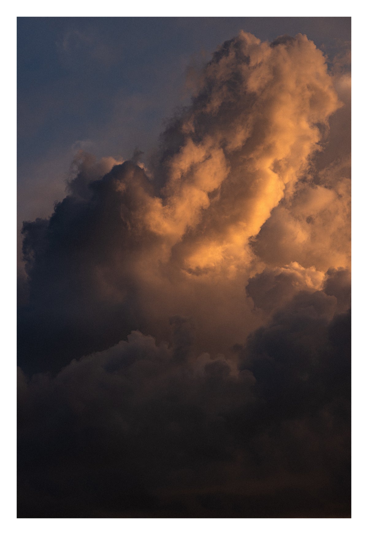 Soft Alberta cloud caught between undecided colours. Shown with the white signing border.